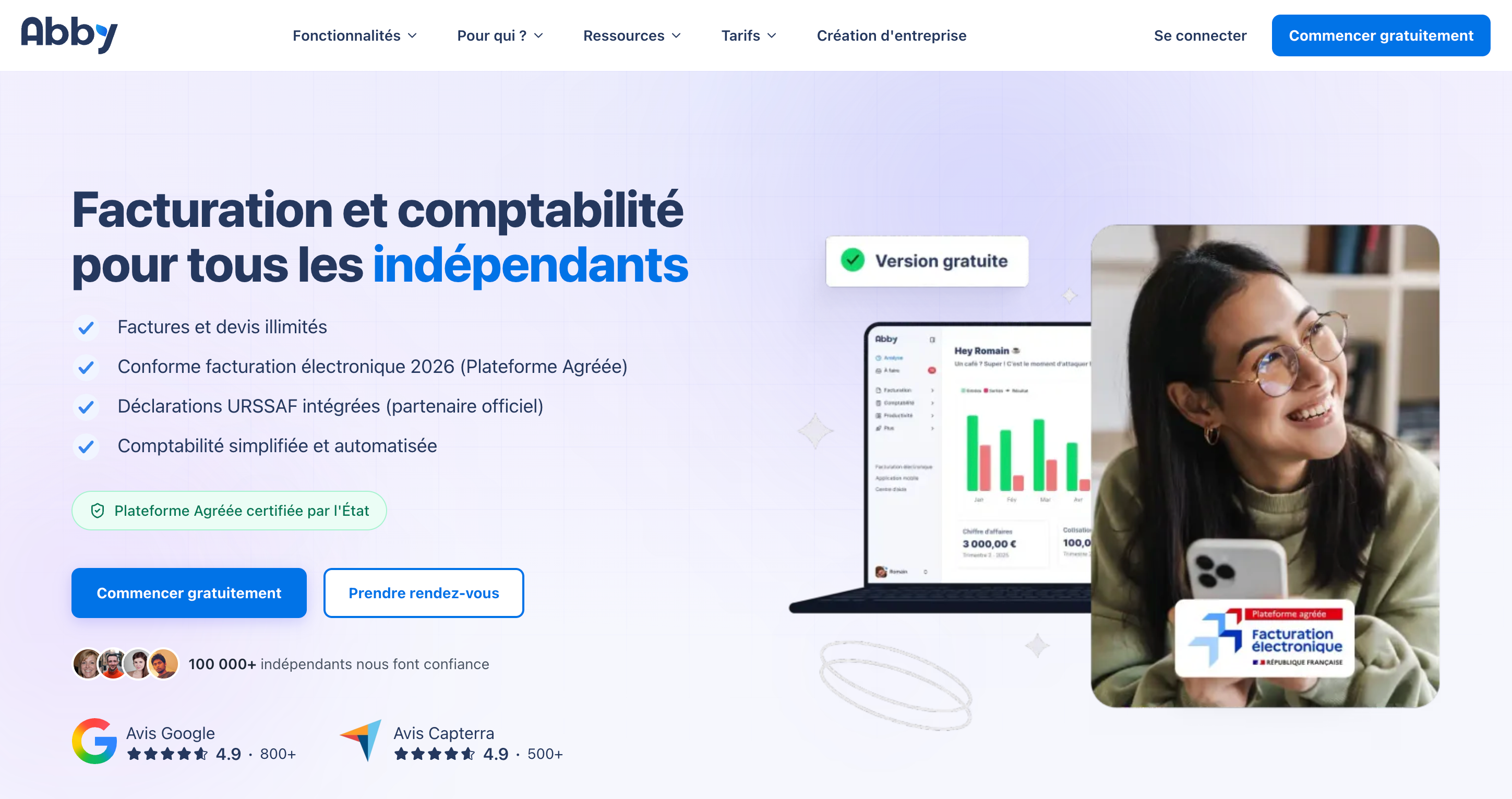 Interface du logiciel Abby