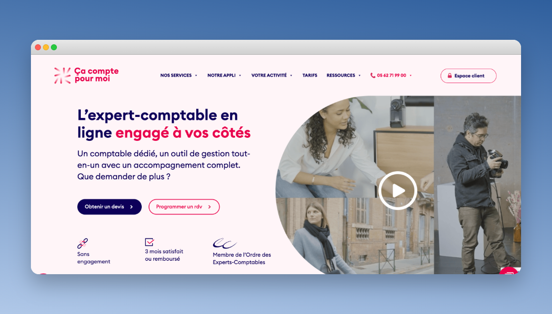 Interface Ça Compte Pour Moi — tableau de bord Pennylane