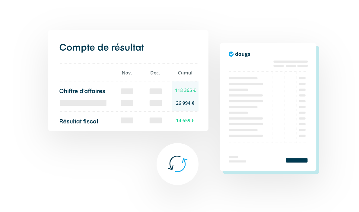 Compte de résultat en temps réel dans Dougs