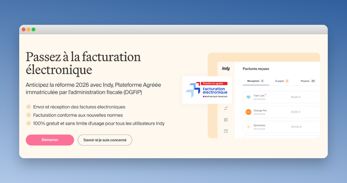 Facturation électronique avec Indy