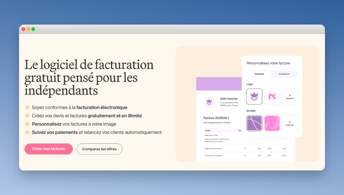 Logiciel de facturation Indy