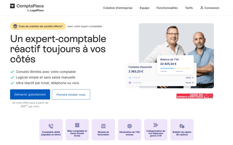 Capture d'écran du site Comptaplace