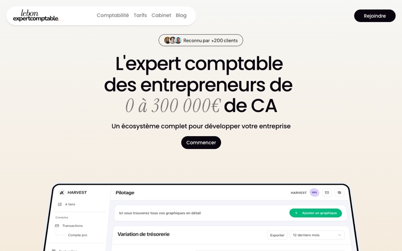 Capture d'écran du site Le Bon Expert Comptable