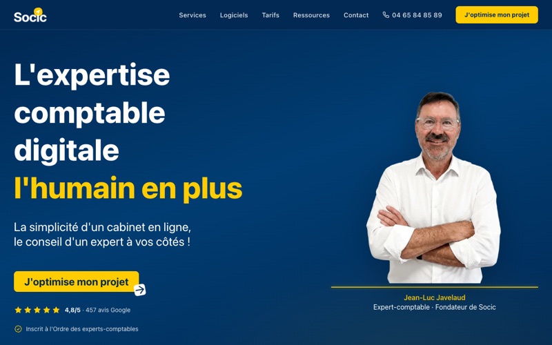 Capture d'écran du site SOCIC
